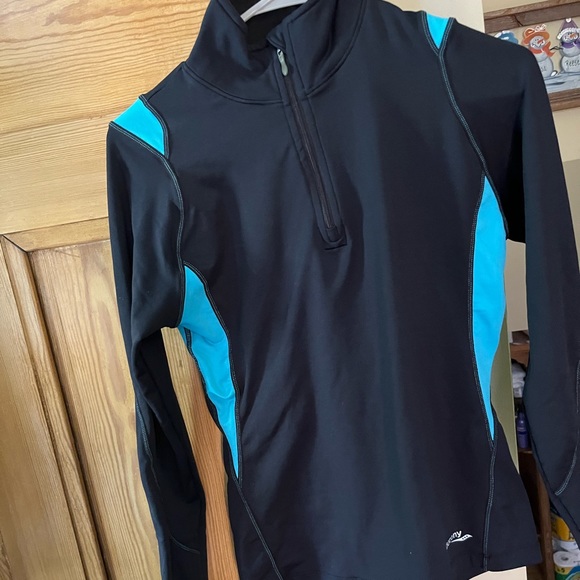 Gray Athletic Quarter zip Jacket Womens Small Brand Saucony - Picture 1 of 5